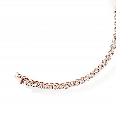 Rose Gold Round Brilliant Cut Diamond Bracelet