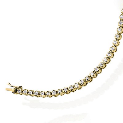 Yellow Gold Round Brilliant Cut Diamond Bracelet