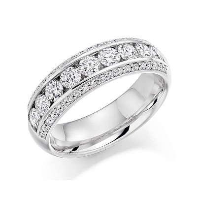 Round Brilliant Diamond Half Eternity Ring