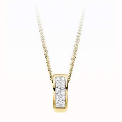 Princess Cut Diamond Necklace